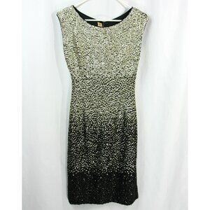 Vintage Banff Silver Sequins Ombre Sleeveless Sheath Tank Mini Dress S 1960s